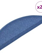 vidaXL 20 db kék félkör alakú lépcsőszőnyeg 56 x 17 x 3 cm