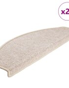 vidaXL 20 db lépcsőszőnyeg 65 x 24 x 4 cm bézs félkör alakú nagy