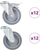 vidaXL 24 db hátfuratos önbeálló görgő 100 mm