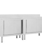 vidaXL 2db rozsdamentes acél munkaasztal tolóajtókkal 200x50x(95-97)cm
