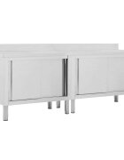 vidaXL 2db rozsdamentes acél munkaasztal tolóajtókkal 240x50x(95-97)cm