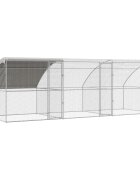 vidaXL 3 ajtós csirkeól 3 db Ezüst 600x200x200cm Acél és PE
