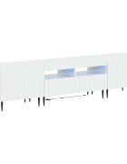 vidaXL 3 darabos LED TV szekrény ZWOLLE Magasfényű Fehér Szerelt Fa
