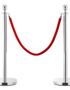 vidaXL 3 darabos rozsdamentes acél VIP sorelválasztó korlátkészlet