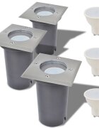 vidaXL 3 db négyszögű kültéri talajba építhető LED lámpa