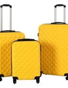 vidaXL 3 db sárga keményfalú ABS gurulós bőrönd