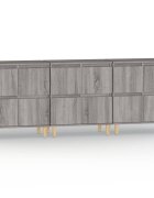 vidaXL 3 db szürke sonoma színű szerelt fa tálalószekrény 60x35x70 cm