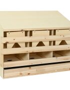vidaXL 3 rekeszes tömör fenyőfa tojófészek 93 x 40 x 65 cm