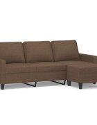 vidaXL 3 személyes barna szövet kanapé lábtartóval 180 cm