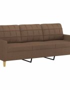 vidaXL 3 személyes barna szövetkanapé 180 cm