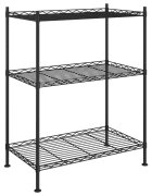 vidaXL 3 szintes fekete tárolóállvány 150 kg 60 x 35 x 76 cm