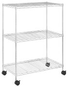 vidaXL 3 szintes króm tárolóállvány kerekekkel 150 kg 60 x 35 x 81 cm