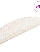 vidaXL 30 db fehér félkör alakú lépcsőszőnyeg 56 x 17 x 3 cm