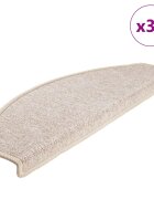 vidaXL 30 db lépcsőszőnyeg 65 x 24 x 4 cm bézs félkör alakú nagy