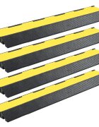 vidaXL 4 db 2 csatornás gumi kábelvédő rámpa 1015 cm