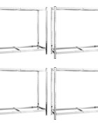vidaXL 4 db ezüstszínű 2 szintes acél gumiabroncstartó 110x40x110 cm
