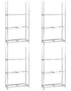 vidaXL 4 db ezüstszínű 3 szintes acél gumiabroncstartó 110x40x200 cm