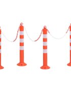 vidaXL 4 db polietilén terelőoszlop lánccal 75 cm
