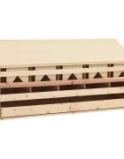 vidaXL 5 rekeszes tömör fenyőfa tyúk fészkelő 117 x 33 x 54 cm