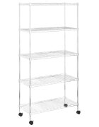 vidaXL 5 szintes króm tárolópolc kerekekkel 75 x 35 x 155 cm 250 kg