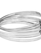 vidaXL 6 db 304-es rozsdamentes acél tömlőbilincs 91-220 mm