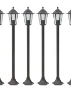 vidaXL 6 db bronzszínű alumínium kerti állólámpa E27 110 cm