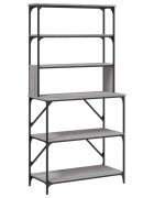vidaXL 6 szintes szürke sonoma színű szerelt fa pékállvány 90x40x180cm