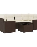 vidaXL 7 részes barna polyrattan kerti ülőgarnitúra párnákkal