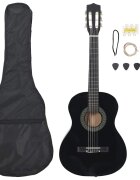 vidaXL 8 darabos fekete klasszikus gitárszett kezdőknek 3/4 36