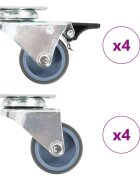 vidaXL 8 db dupla kerekes önbeálló görgő 50 mm