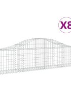 vidaXL 8 db íves horganyzott vas gabion kosár 200x30x40/60 cm