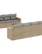vidaXL 8 részes bézs polyrattan kerti ülőgarnitúra párnával