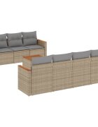 vidaXL 8 részes vegyes bézs polyrattan kerti ülőgarnitúra párnákkal