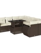 vidaXL 9 részes barna polyrattan kerti ülőgarnitúra párnákkal
