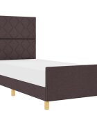 vidaXL Ágykeret fejtámlával sötétbarna 100 x 200 cm szövet