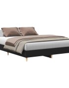 vidaXL Ágykeret Fekete tölgy 203 x 153 x 25 cm Szerelt Fa