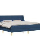 vidaXL Ágykeret matraccal Kék 200 x 200 cm Poliészter