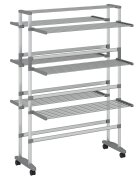 vidaXL alumínium ruhaszárító állvány kerekekkel 89 x 64 x 129 cm
