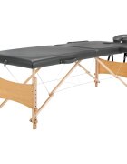 vidaXL antracit 2 zónás masszázsasztal favázzal 186 x 68 cm