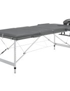 vidaXL antracit 3 zónás masszázsasztal alumíniumvázzal 186 x 68 cm
