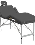 vidaXL antracitszürke 4 zónás masszázsasztal alumíniumvázzal 186x68 cm