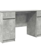 vidaXL Asztal Beton szürke Szerelt fa 140 x 49 x 76 cm