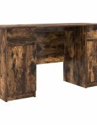 vidaXL Asztal Füstölt tölgy Szerelt fa 140 x 49 x 76 cm