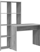vidaXL Asztal polcokkal Szürke Sonoma 1385 x 55 x 143 cm Szerelt Fa
