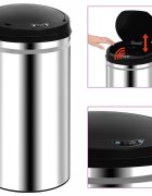 vidaXL automata érzékelős rozsdamentes acél szemeteskuka 50 L