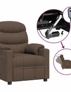 vidaXL barna szövet elektromos dönthető fotel