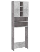 vidaXL betonszürke mosógépszekrény 64 x 255 x 190 cm