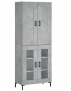 vidaXL betonszürke szerelt fa magasszekrény 695 x 34 x 180 cm
