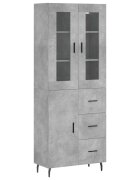 vidaXL betonszürke szerelt fa magasszekrény 695 x 34 x 180 cm