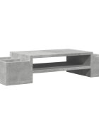 vidaXL betonszürke szerelt fa monitorállvány tárolóval 70 x 27 x 15 cm